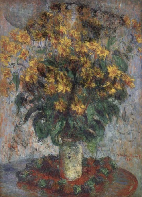 Claude Monet Jerusalem Artichoke Flowers Norge oil painting art